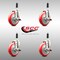Service Caster 5 Inch 316SS Red Poly Swivel 7/8 Inch Expanding Stem Caster Set Brake SCC SCC-SS316EX20S514-PPUB-RED-TLB-78-4 - alternate 4